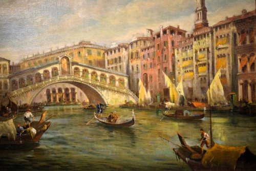 Paintings & Drawings  - Grand Canal and Rialto Bridge - Angelo Trentin (1850- 1912)